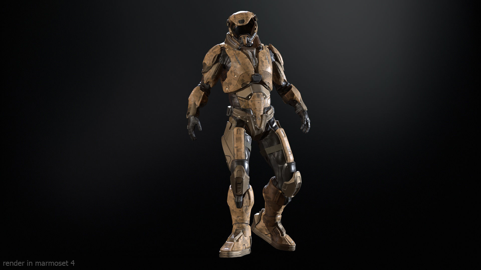 CyberSuit 03 Low-poly 3D model_3