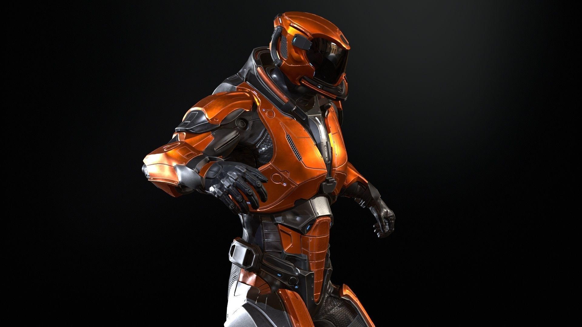 CyberSuit 03 Low-poly 3D model_17