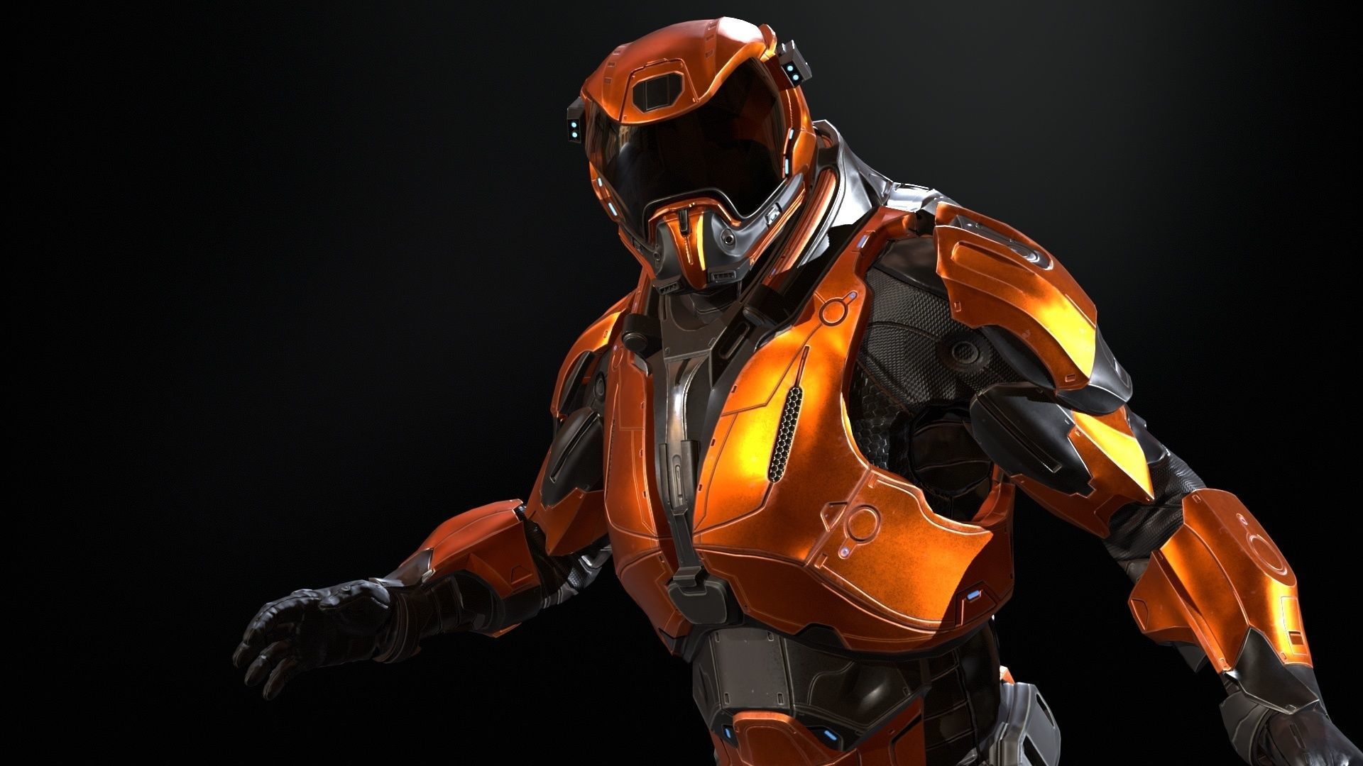 CyberSuit 03 Low-poly 3D model_2