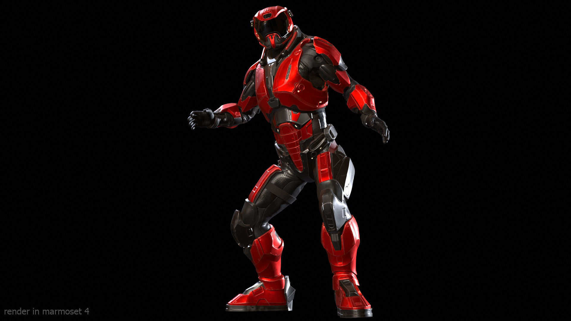 CyberSuit 03 Low-poly 3D model_4