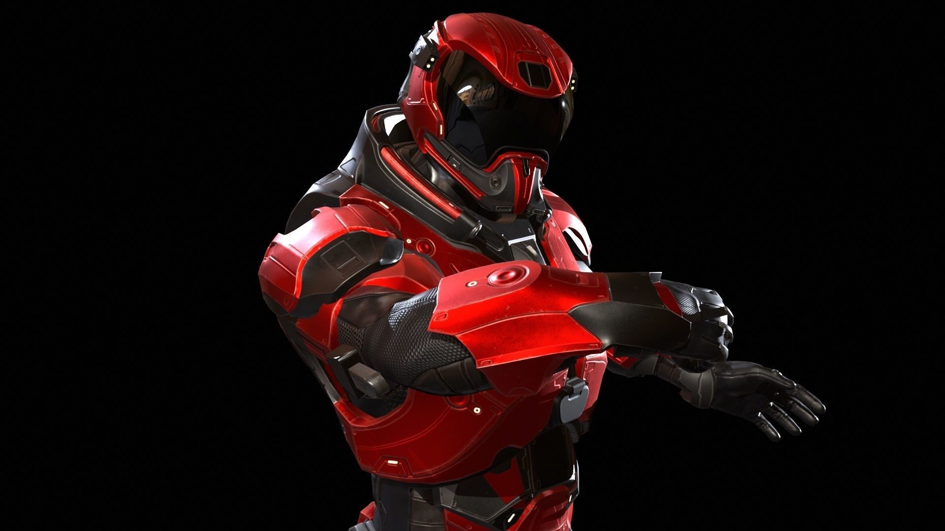 CyberSuit 03 Low-poly 3D model_10