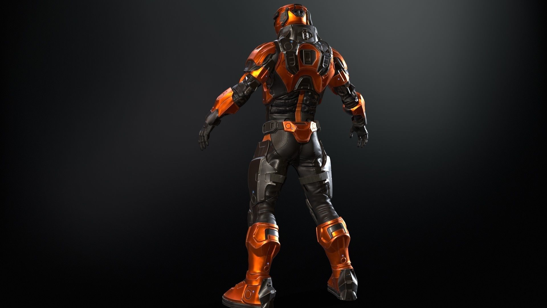 CyberSuit 03 Low-poly 3D model_9