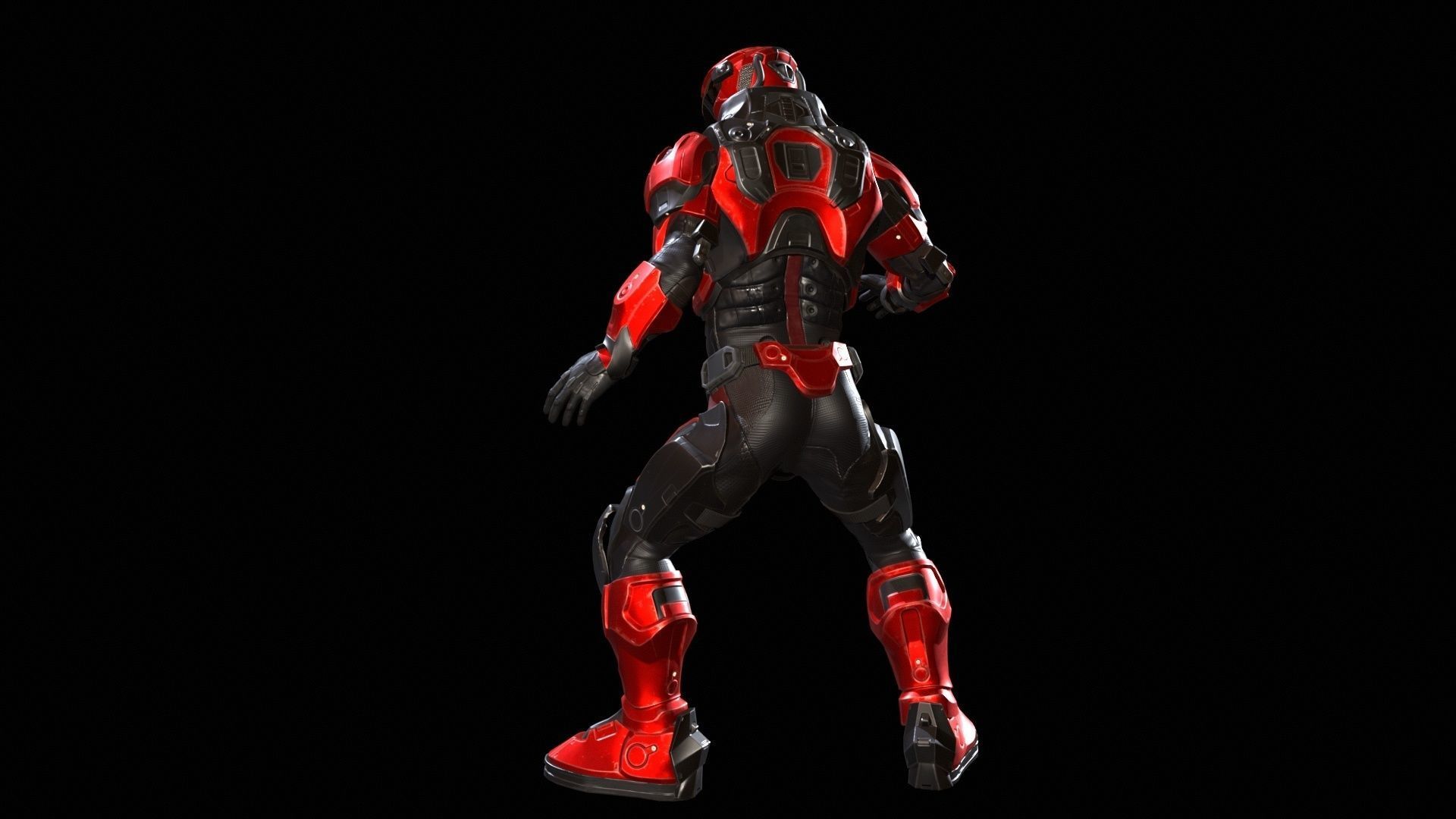 CyberSuit 03 Low-poly 3D model_8