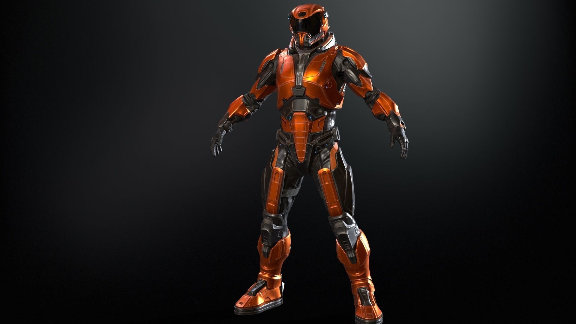 CyberSuit 03 Low-poly 3D model_7