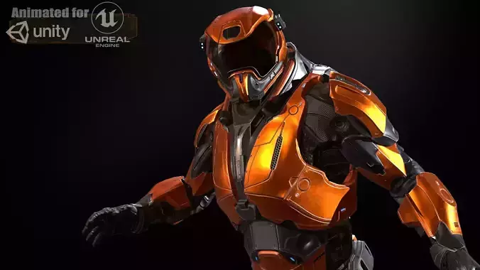 CyberSuit 03 Low-poly 3D model