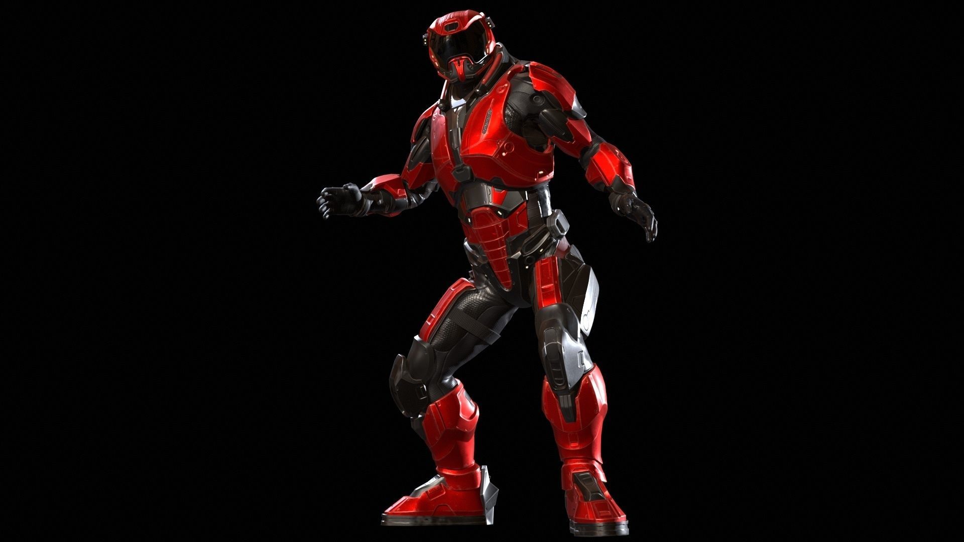 CyberSuit 03 Low-poly 3D model_6