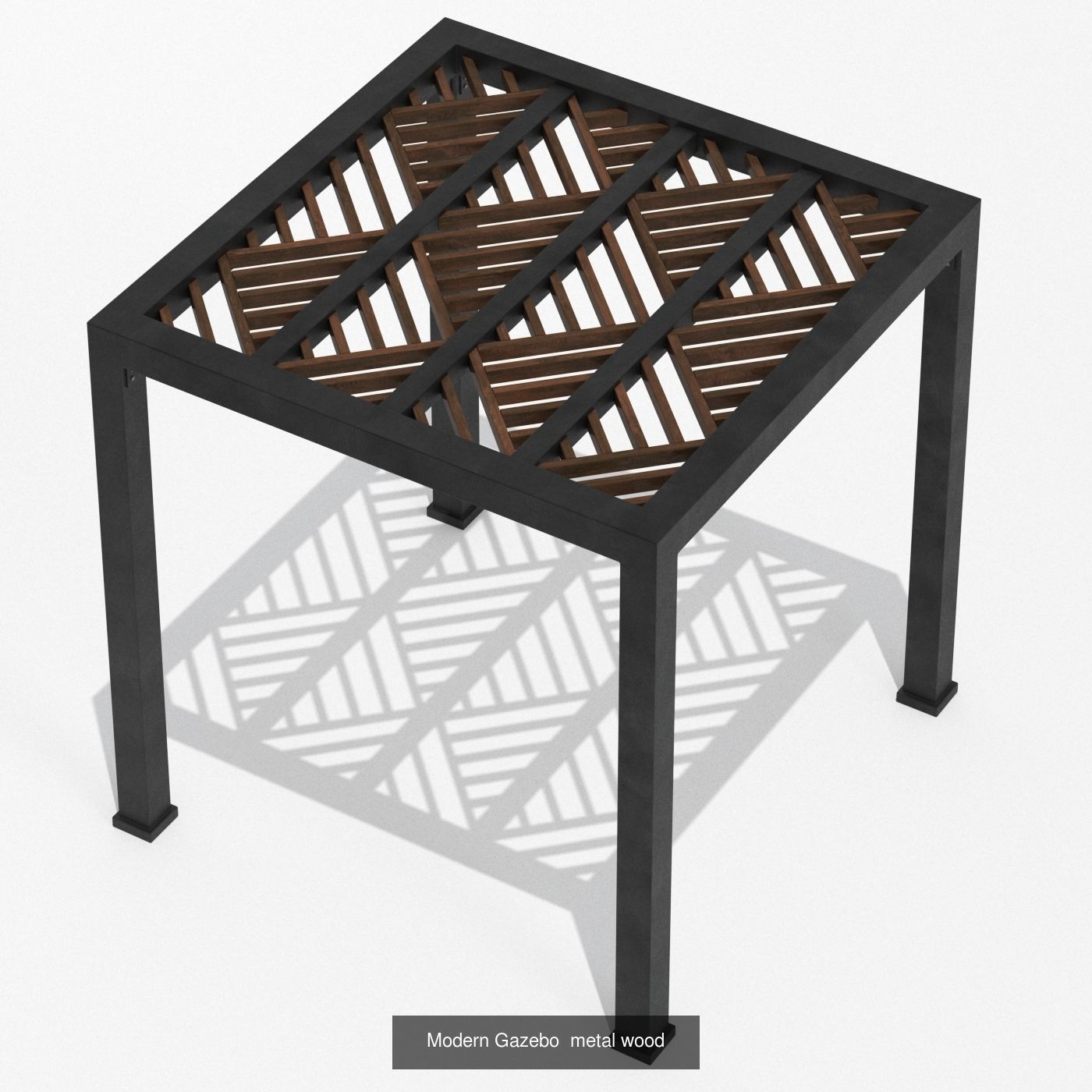 Wood Gazebo pergola Arabic Islamic style Pattern 3D Model Collection_1