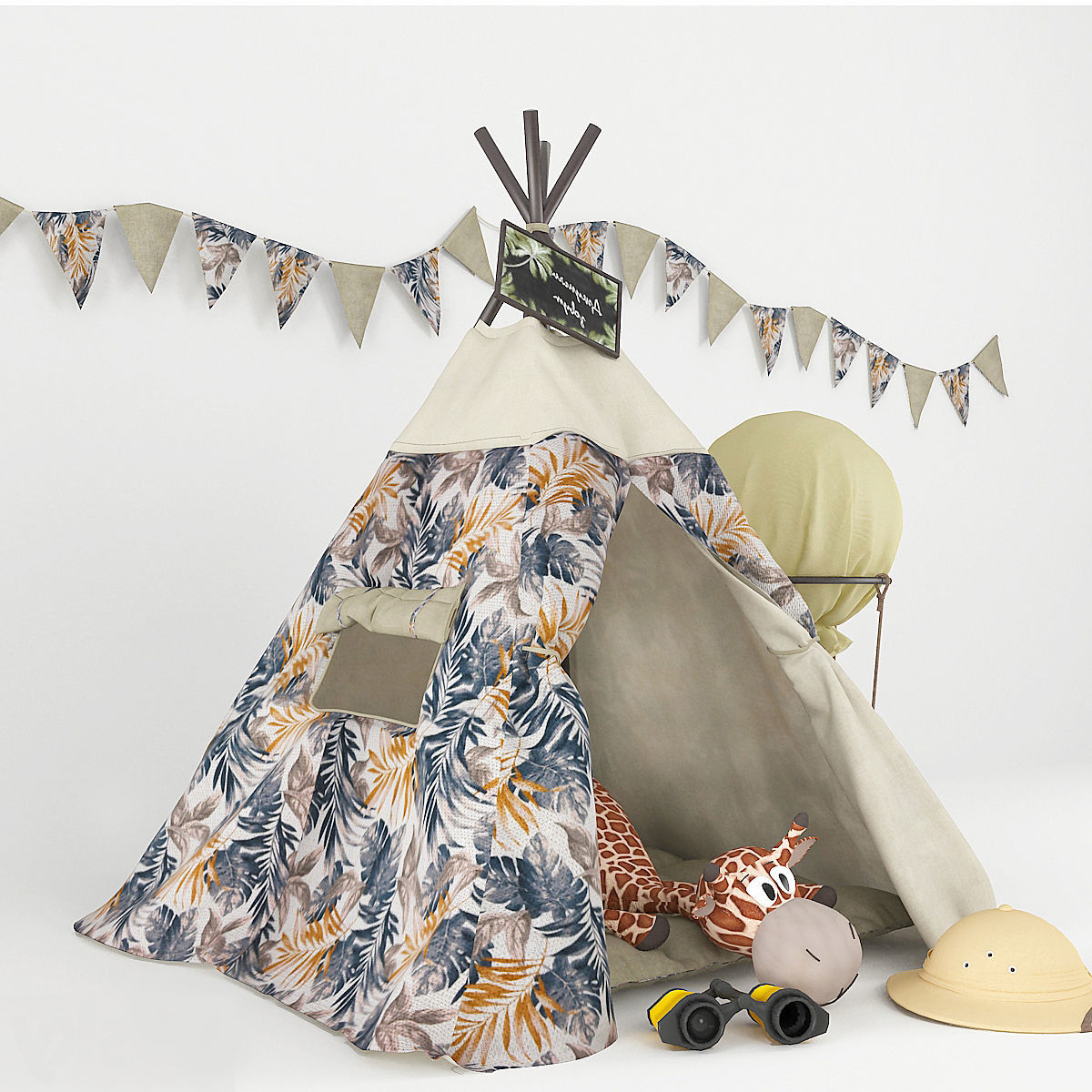 Wigwam for children 3D model_3