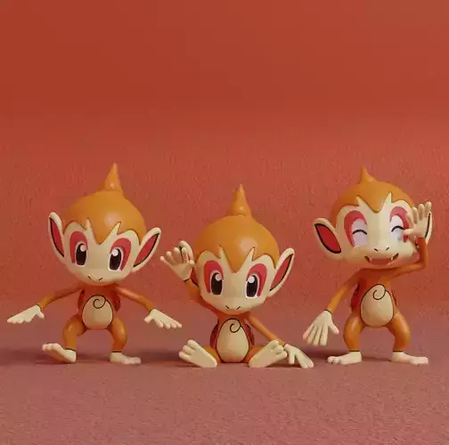 Pokemon - Chimchar with 3 poses