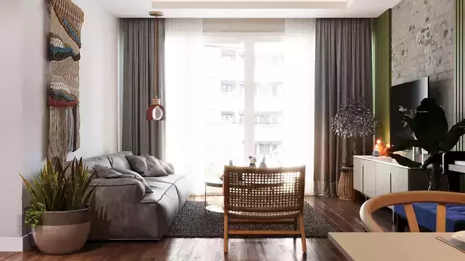 Ethnic living Room 3D model