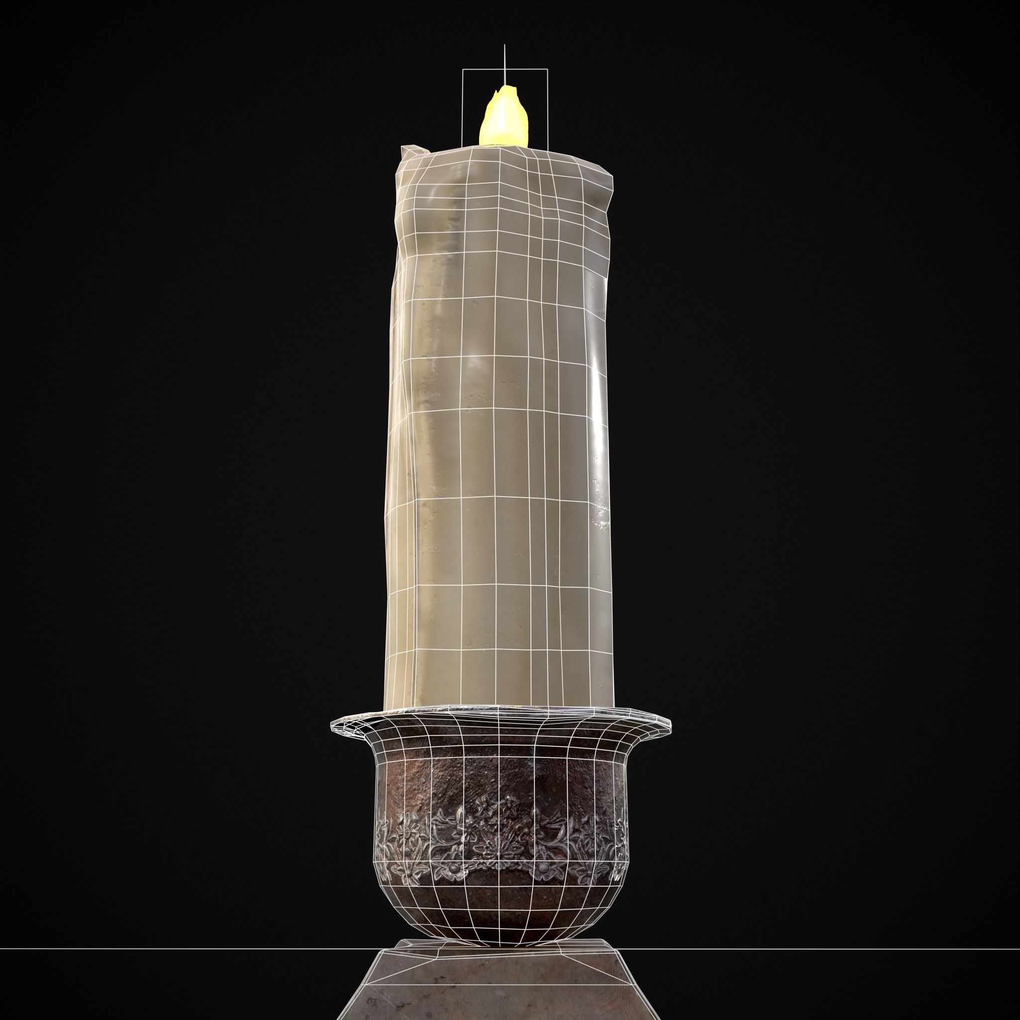 Garden Candle Decoration Low-poly 3D model_6