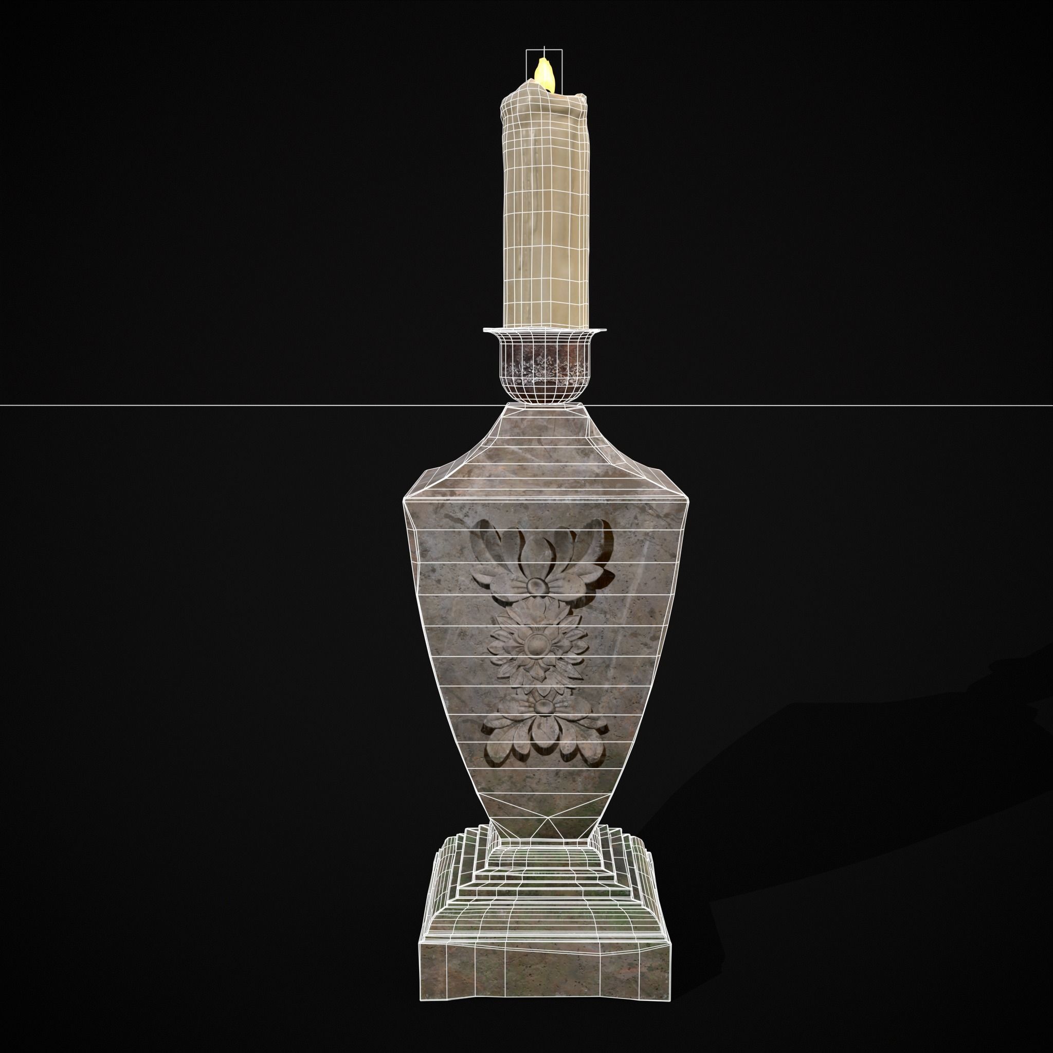 Garden Candle Decoration Low-poly 3D model_18