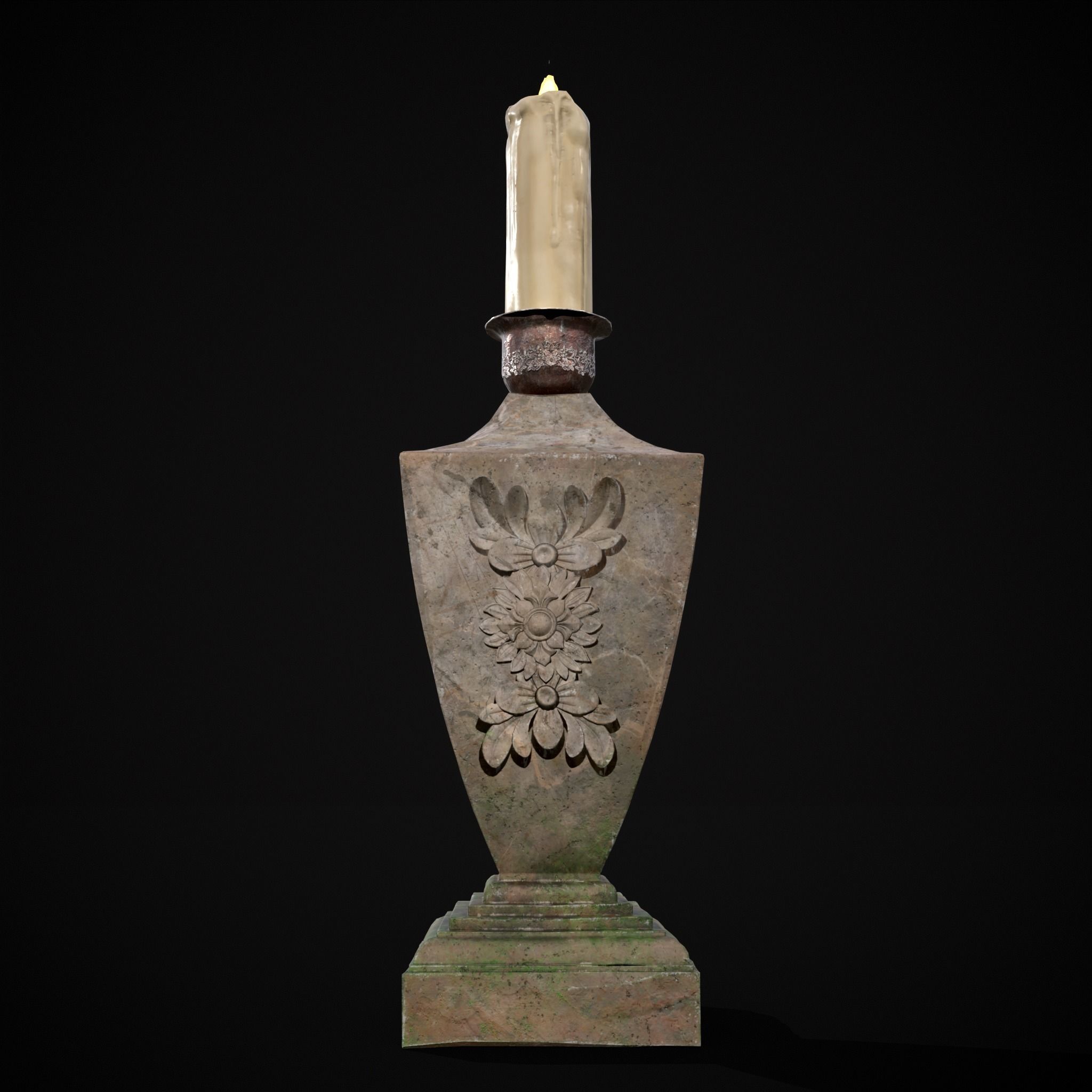 Garden Candle Decoration Low-poly 3D model_11