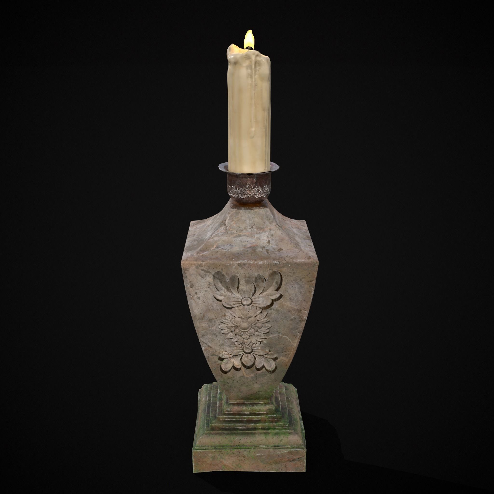 Garden Candle Decoration Low-poly 3D model_3