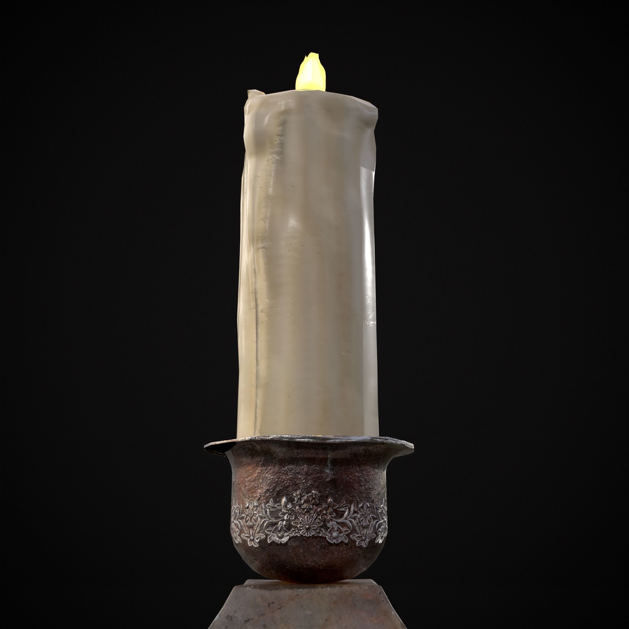 Garden Candle Decoration Low-poly 3D model_5