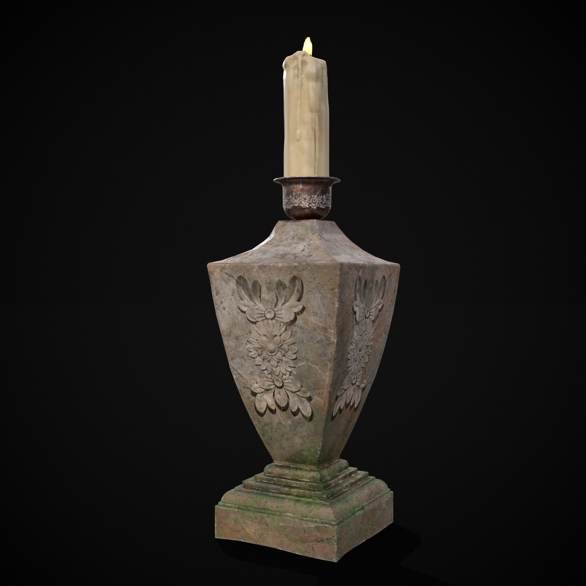 Garden Candle Decoration Low-poly 3D model_19