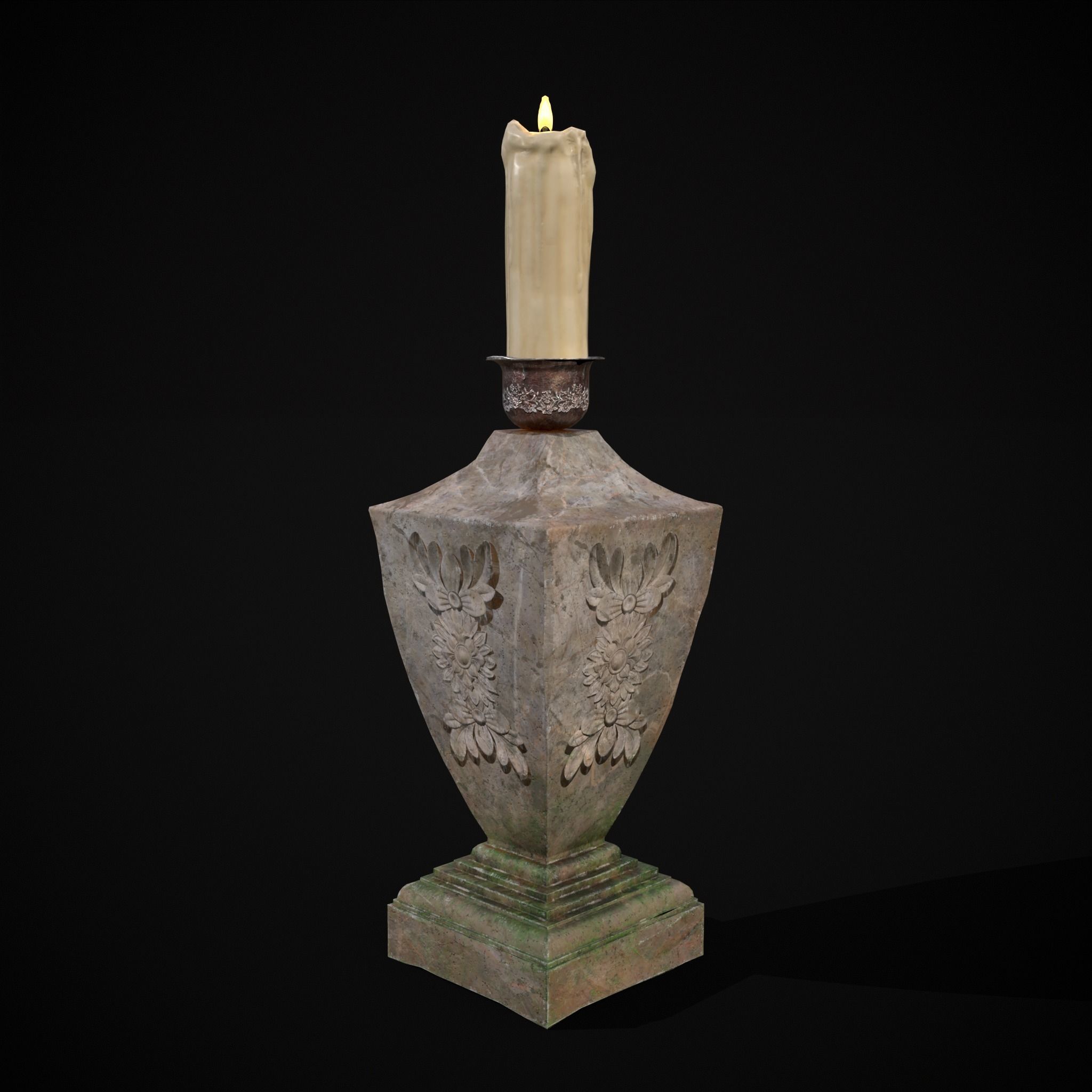 Garden Candle Decoration Low-poly 3D model_9