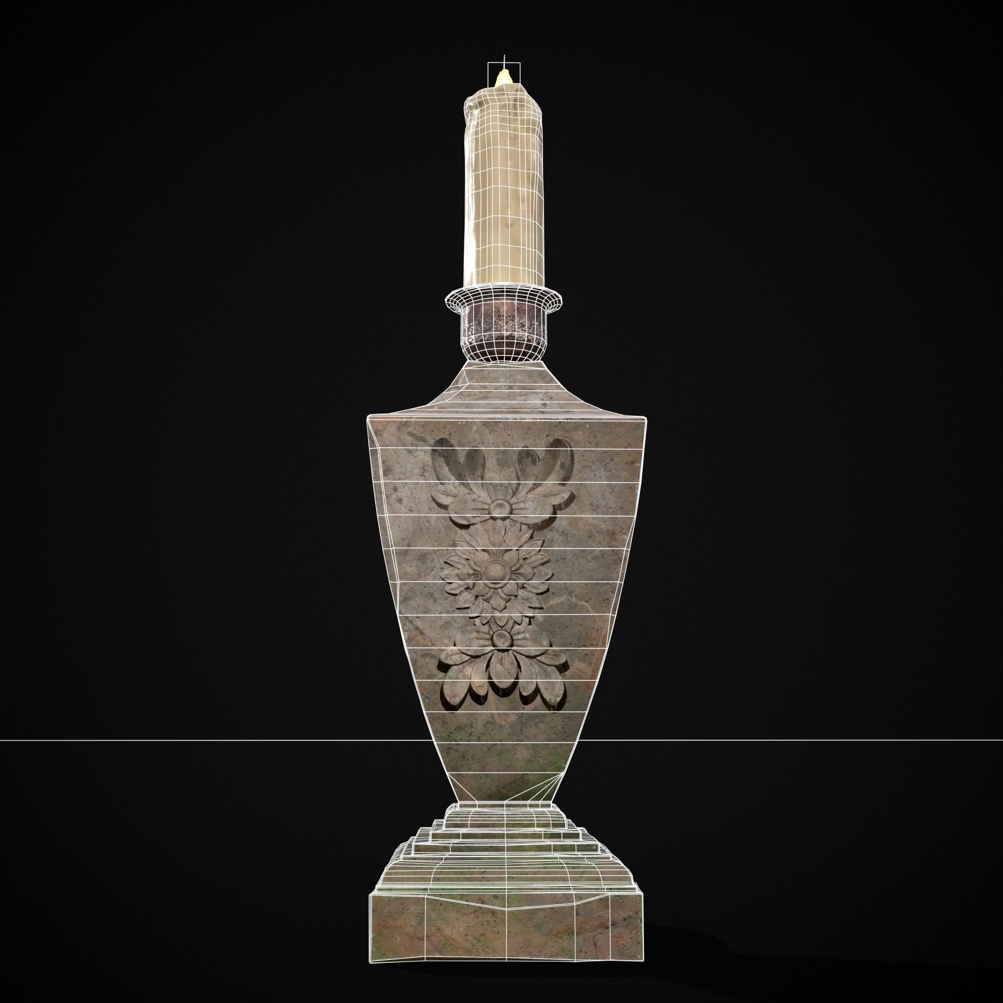 Garden Candle Decoration Low-poly 3D model_12