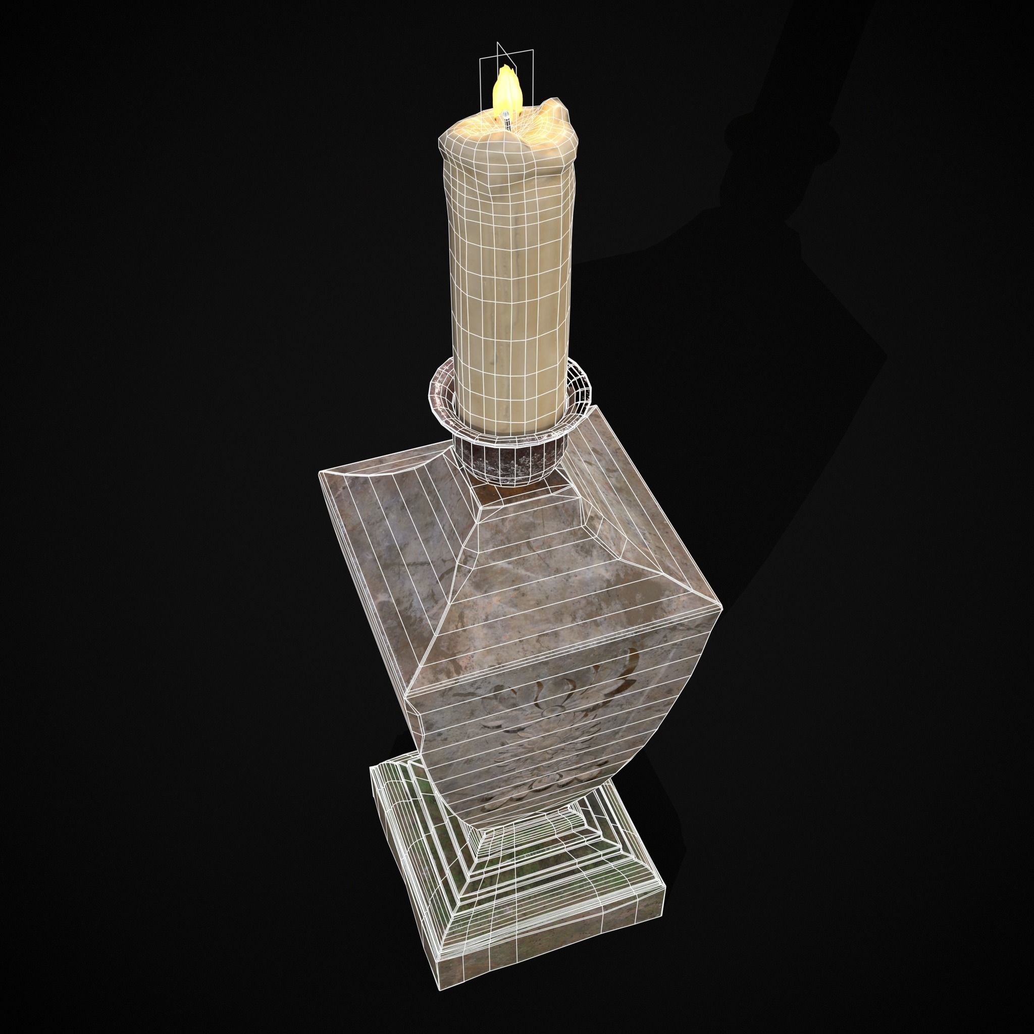 Garden Candle Decoration Low-poly 3D model_8
