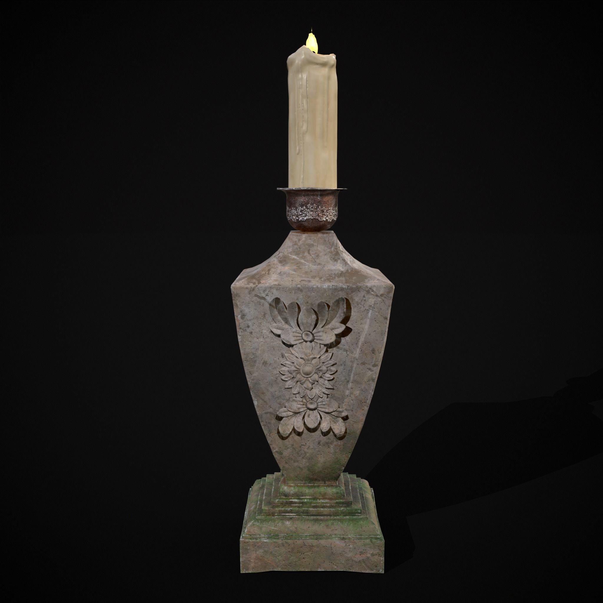 Garden Candle Decoration Low-poly 3D model_17