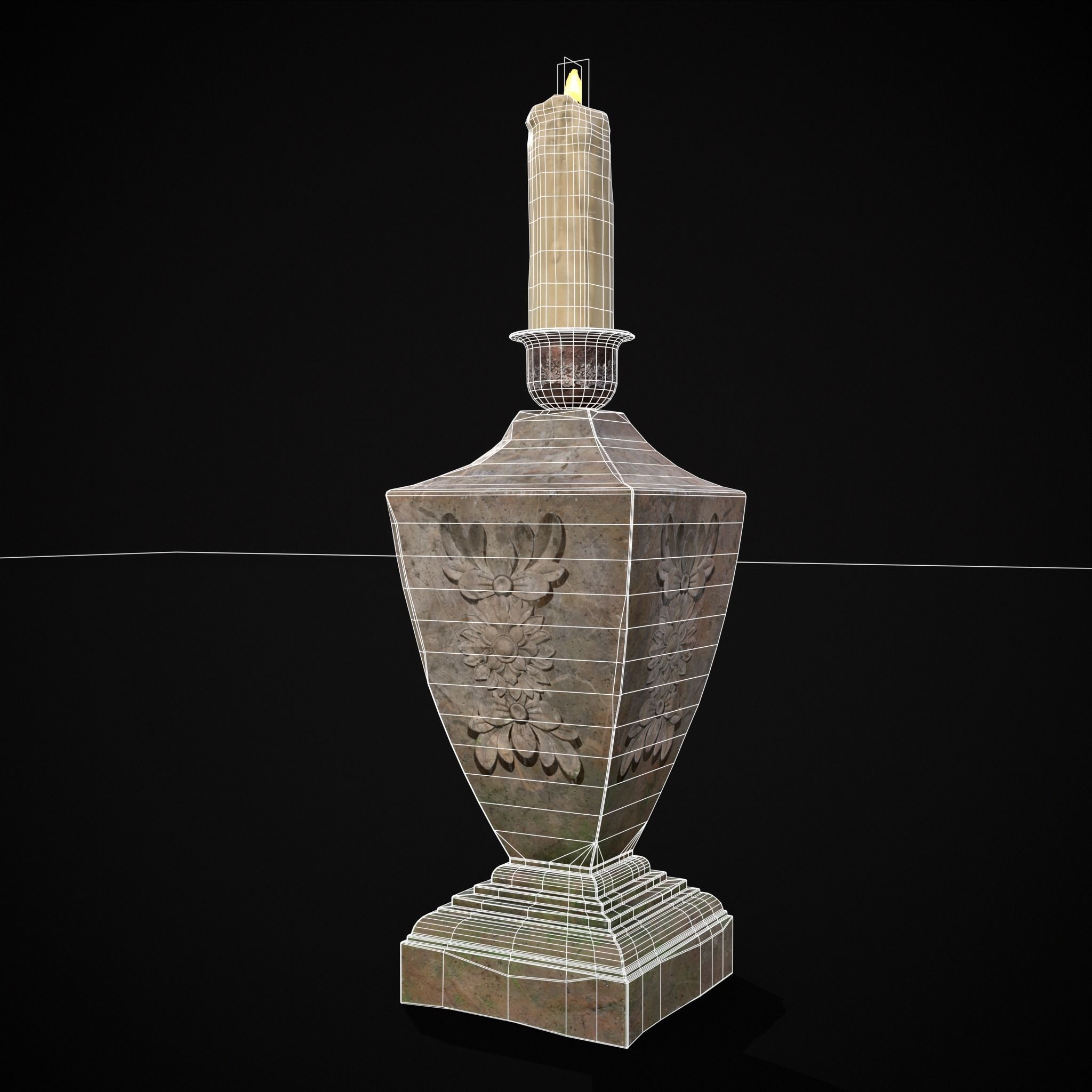 Garden Candle Decoration Low-poly 3D model_20