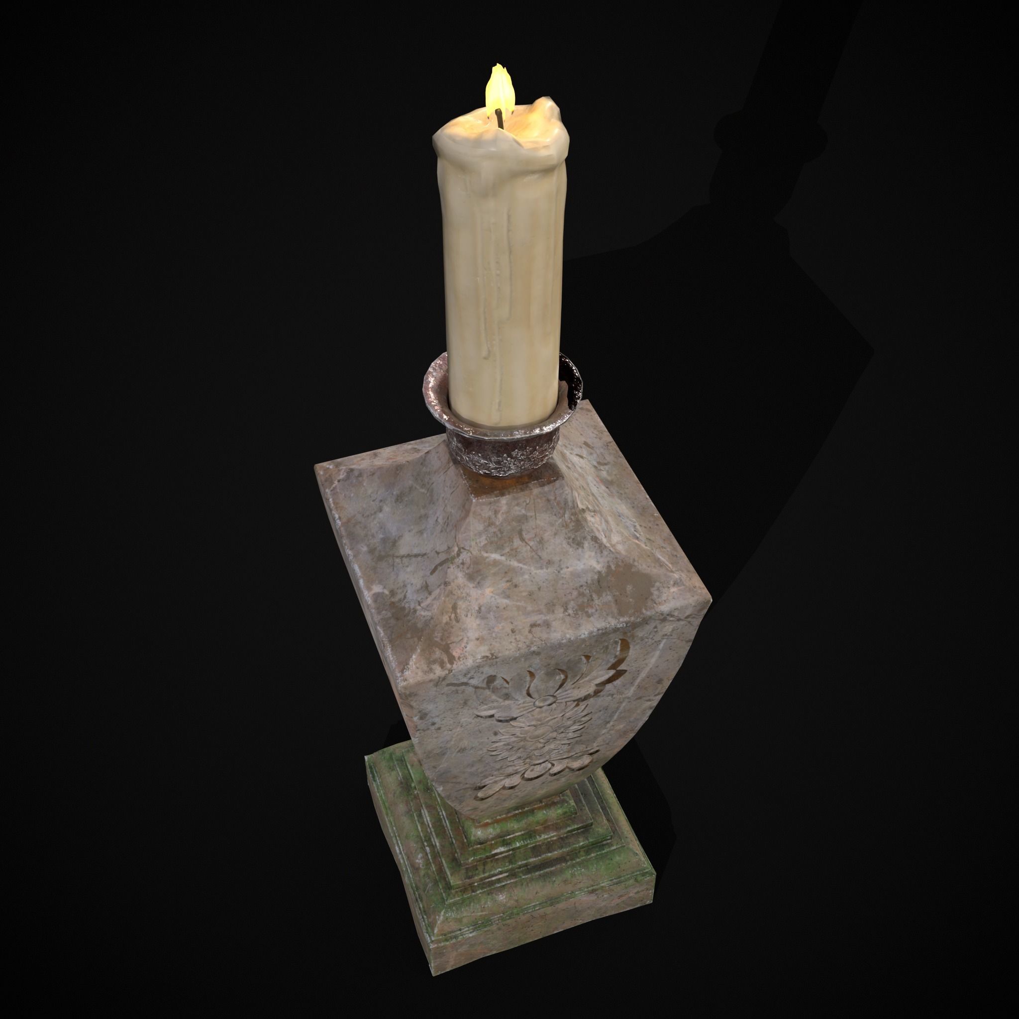 Garden Candle Decoration Low-poly 3D model_7