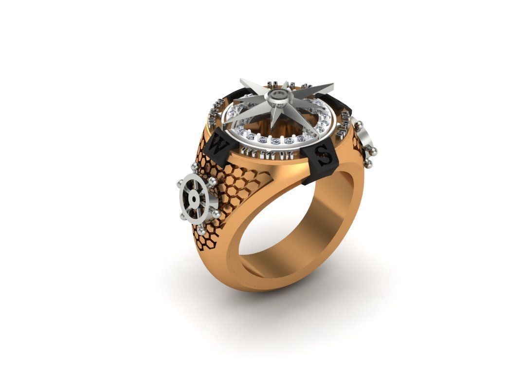 ANILLO BRUJULA- COMPASS RING 3D print model_1