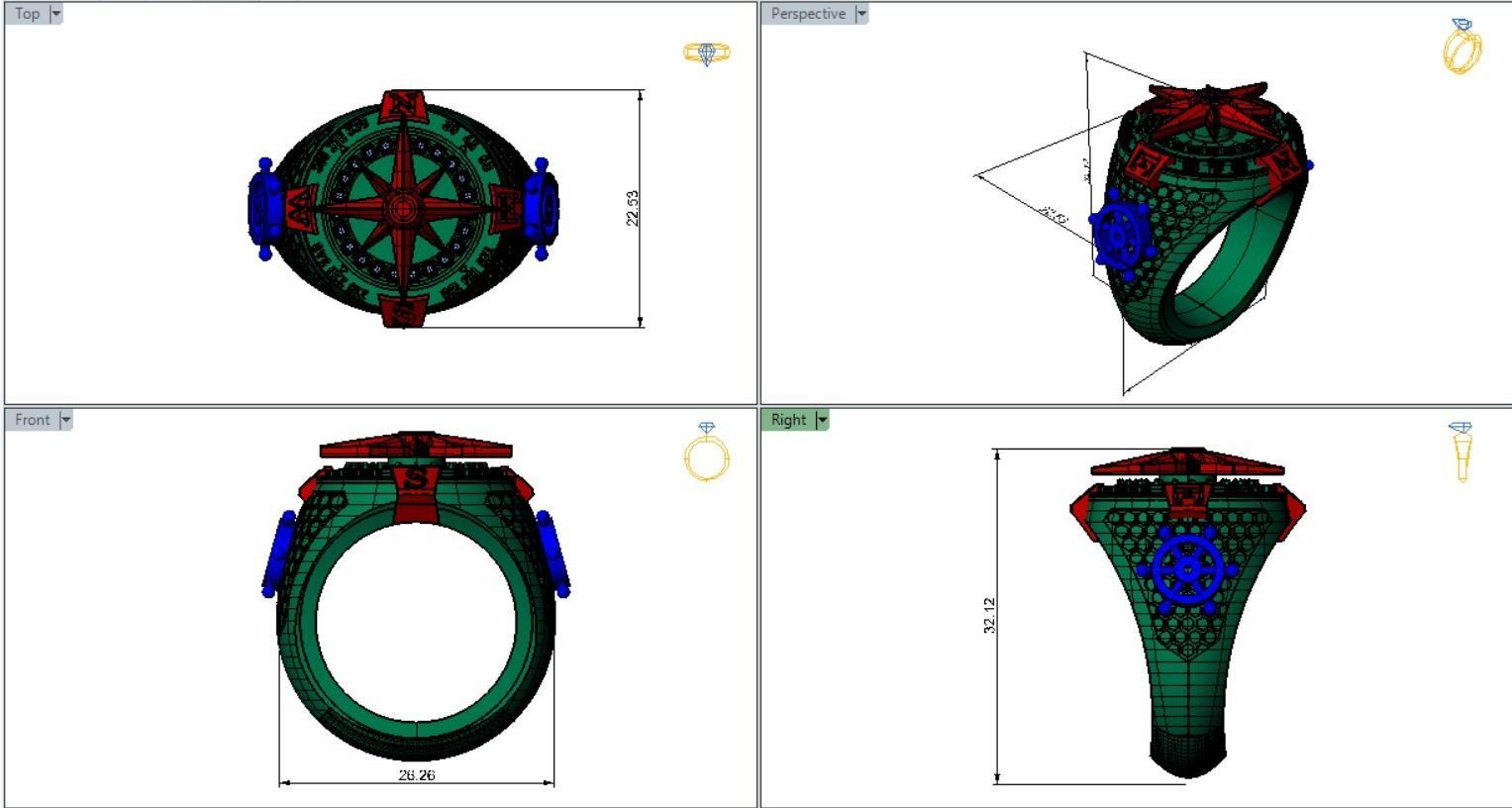 ANILLO BRUJULA- COMPASS RING 3D print model_6