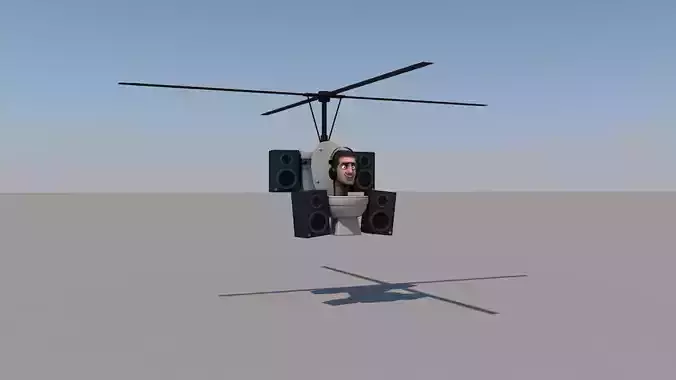 Skibidi Toilet Helicopter Low-poly 3D model