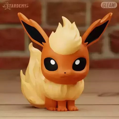 Flareon Chibi Pokemon 2 Models Easy Print no Support  3D print model