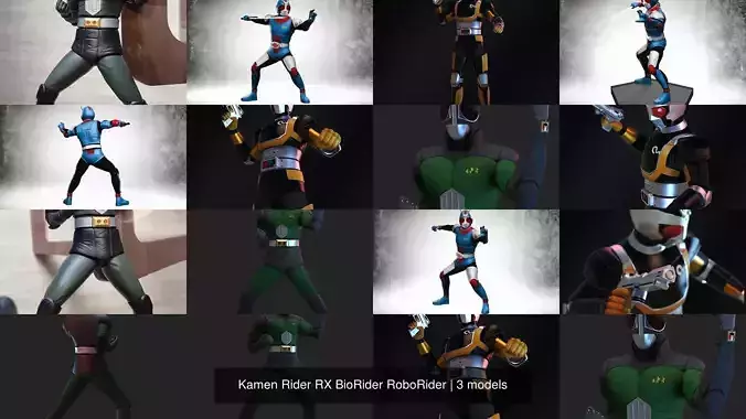 Kamen Rider RX BioRider RoboRider  - 3D Printable 3D Model Collection