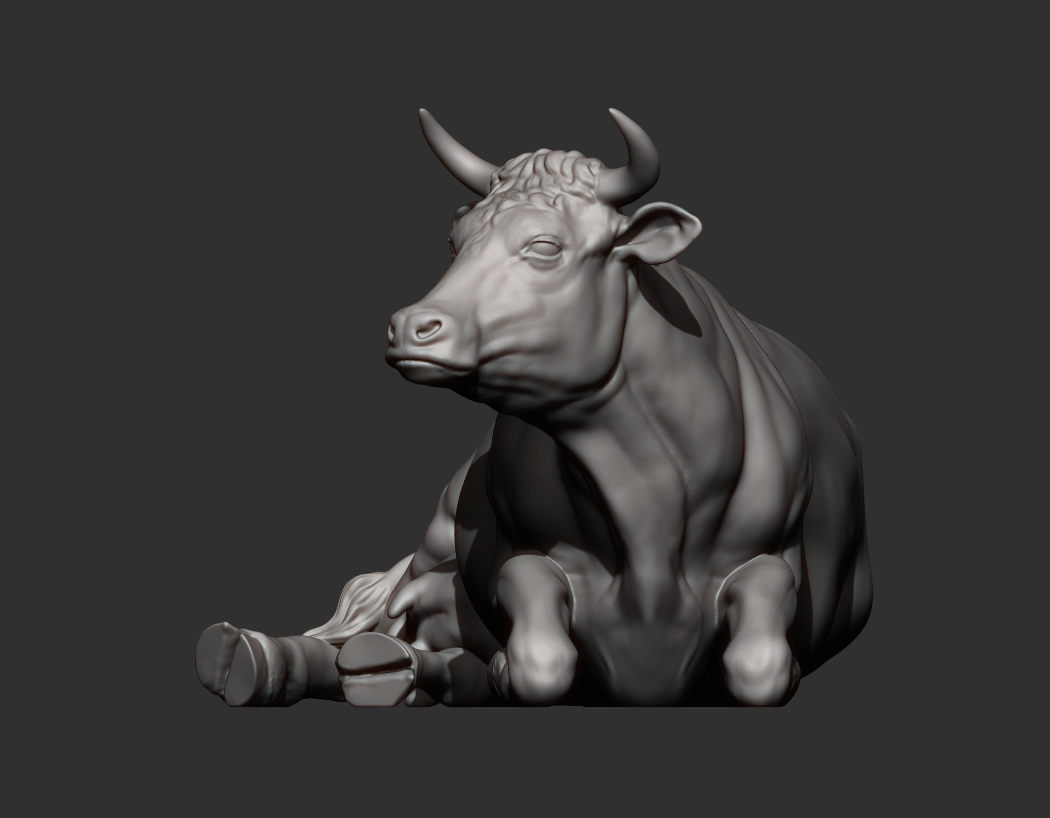 Cow lies 3D print model 3D print model_13