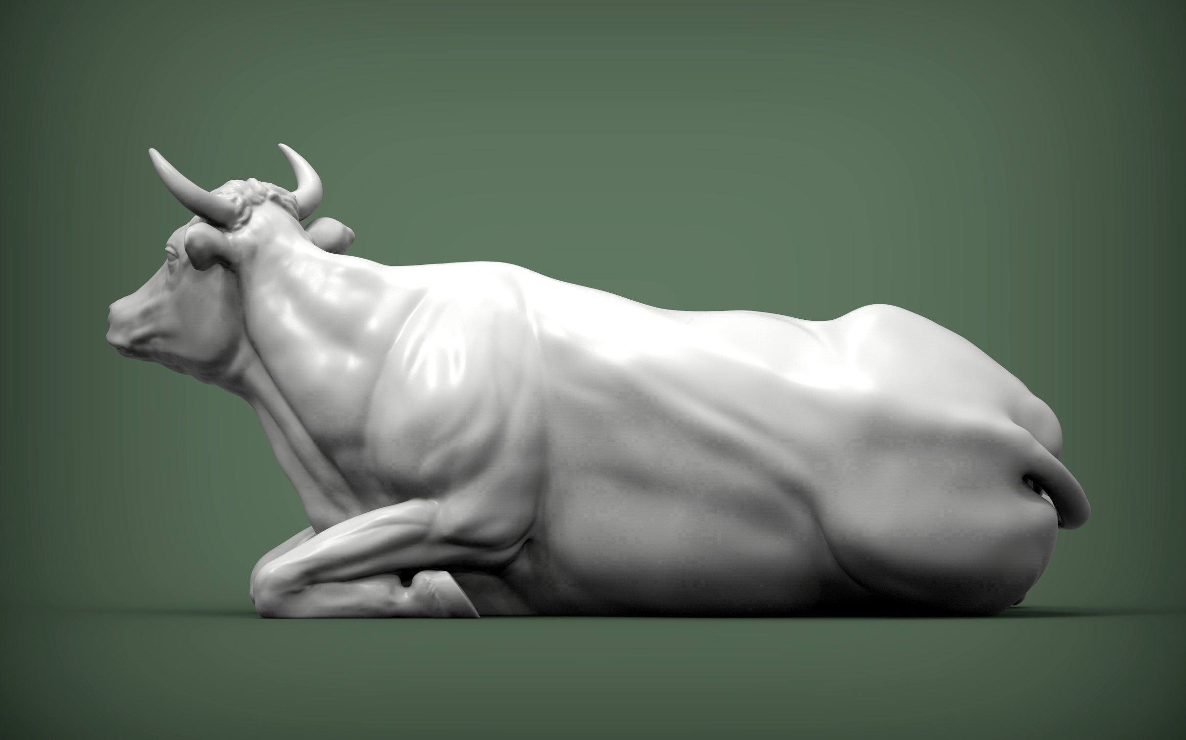 Cow lies 3D print model 3D print model_6