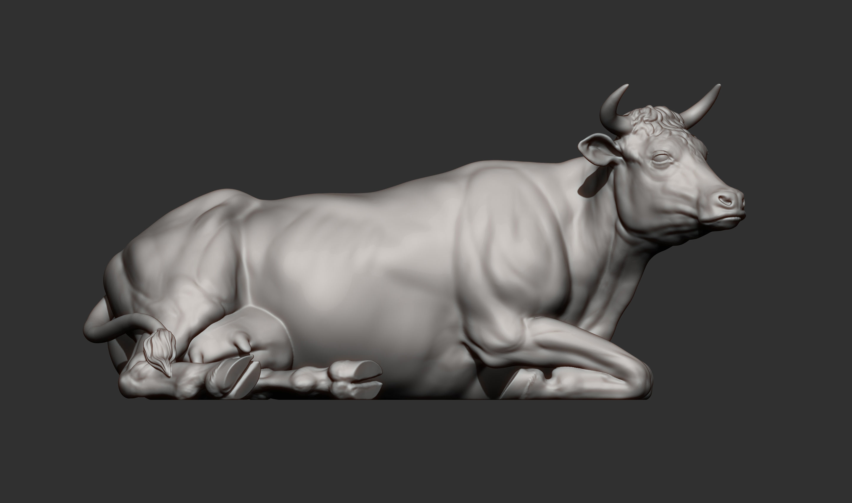 Cow lies 3D print model 3D print model_14