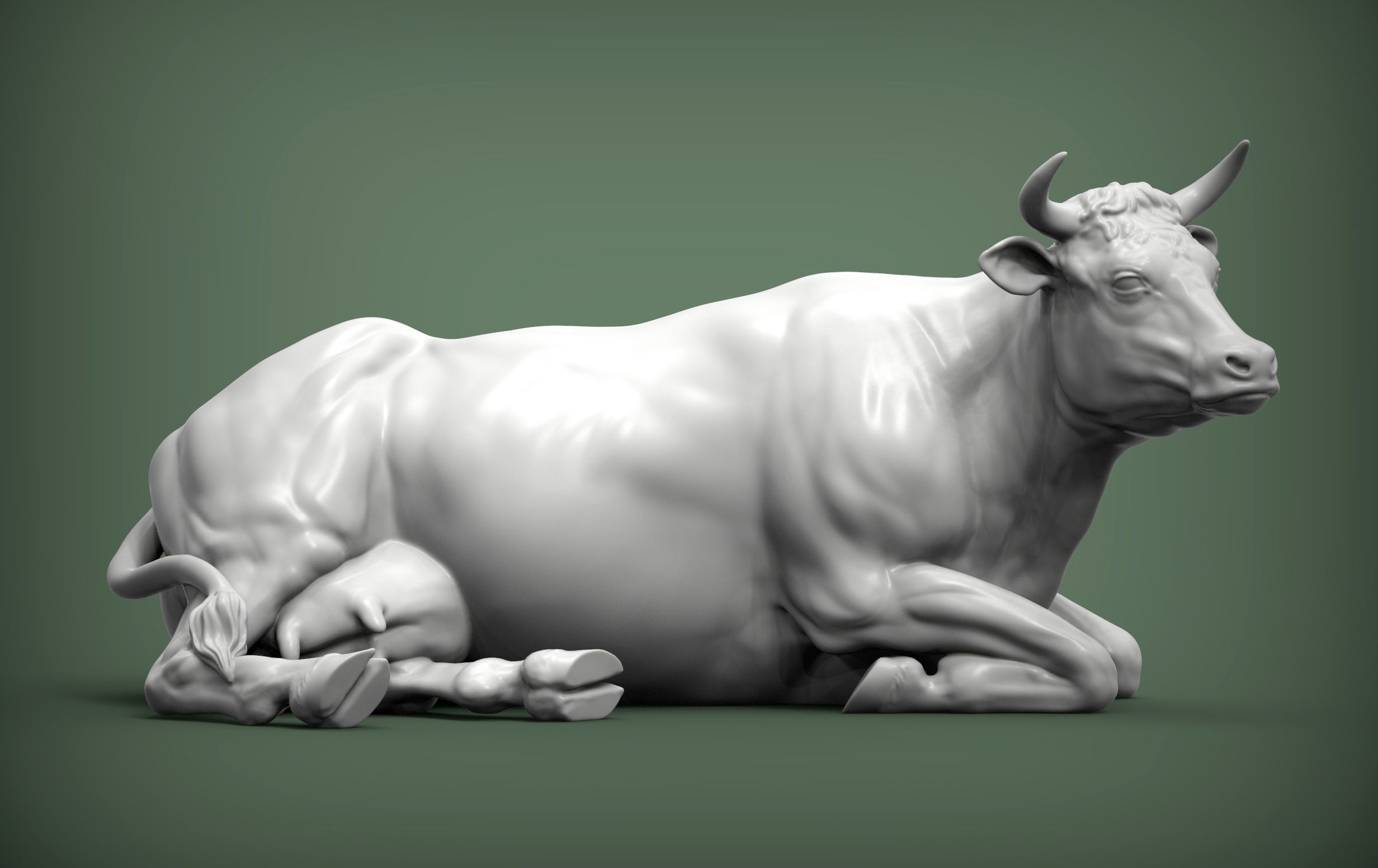 Cow lies 3D print model 3D print model_4