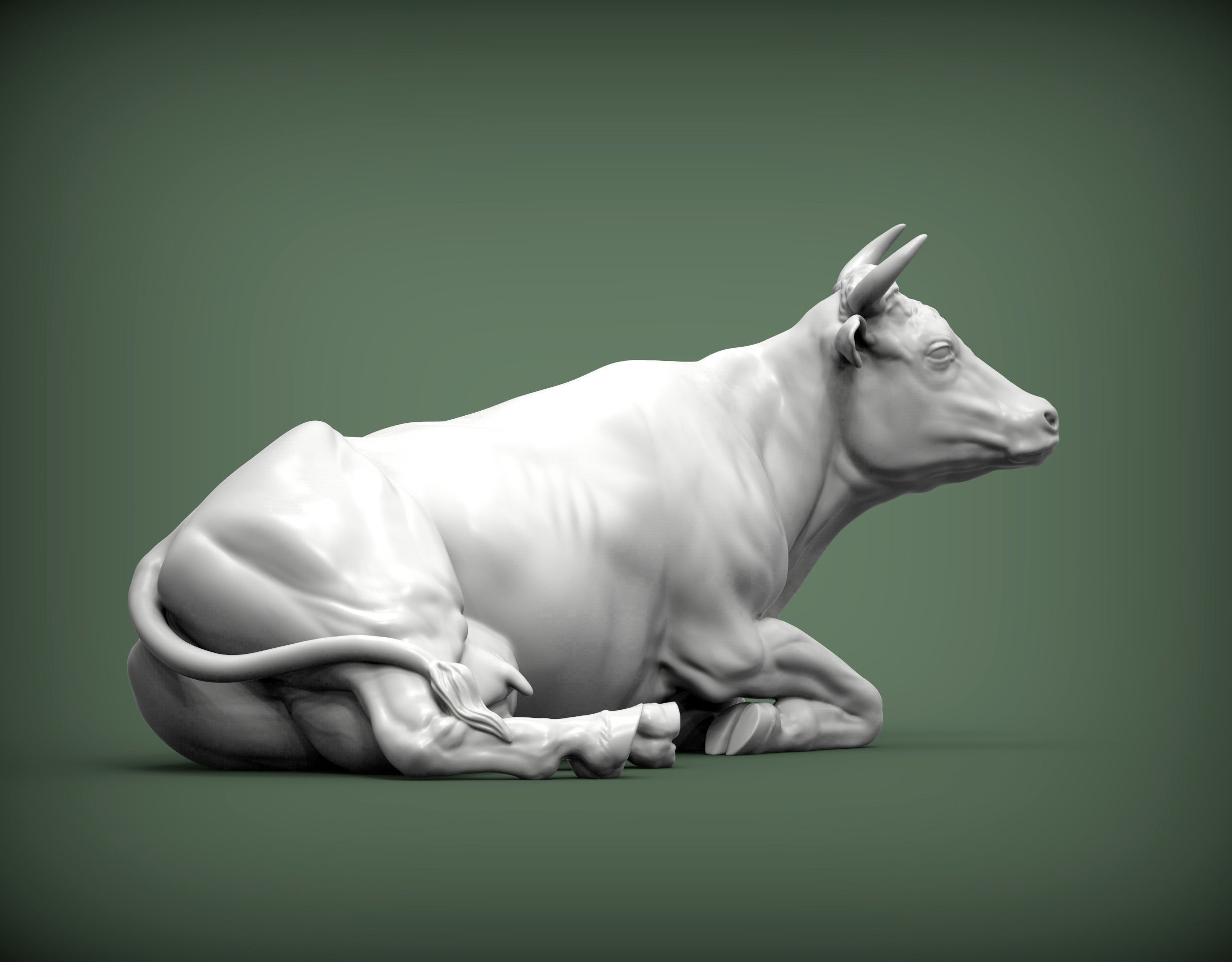 Cow lies 3D print model 3D print model_2