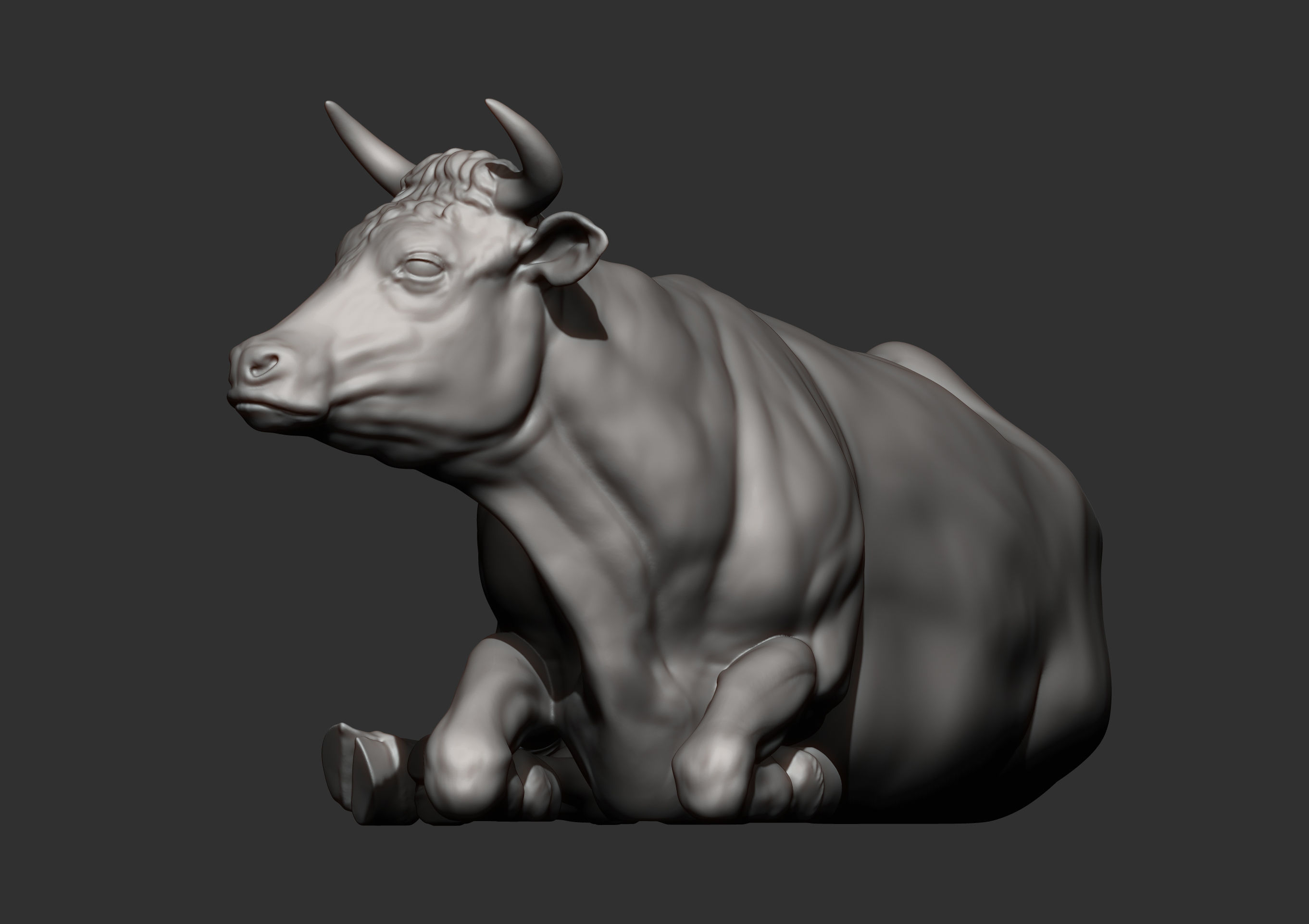Cow lies 3D print model 3D print model_11
