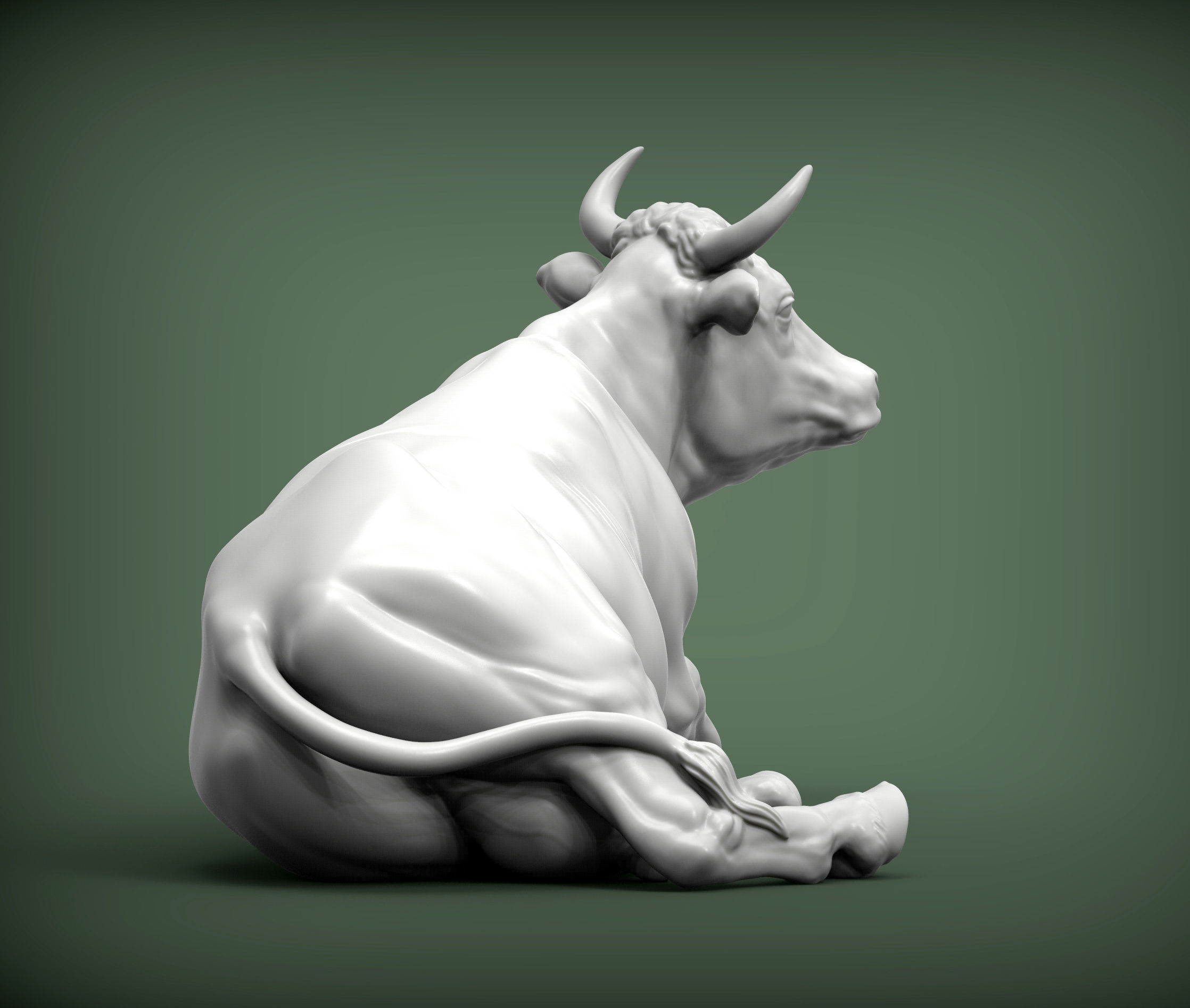 Cow lies 3D print model 3D print model_7