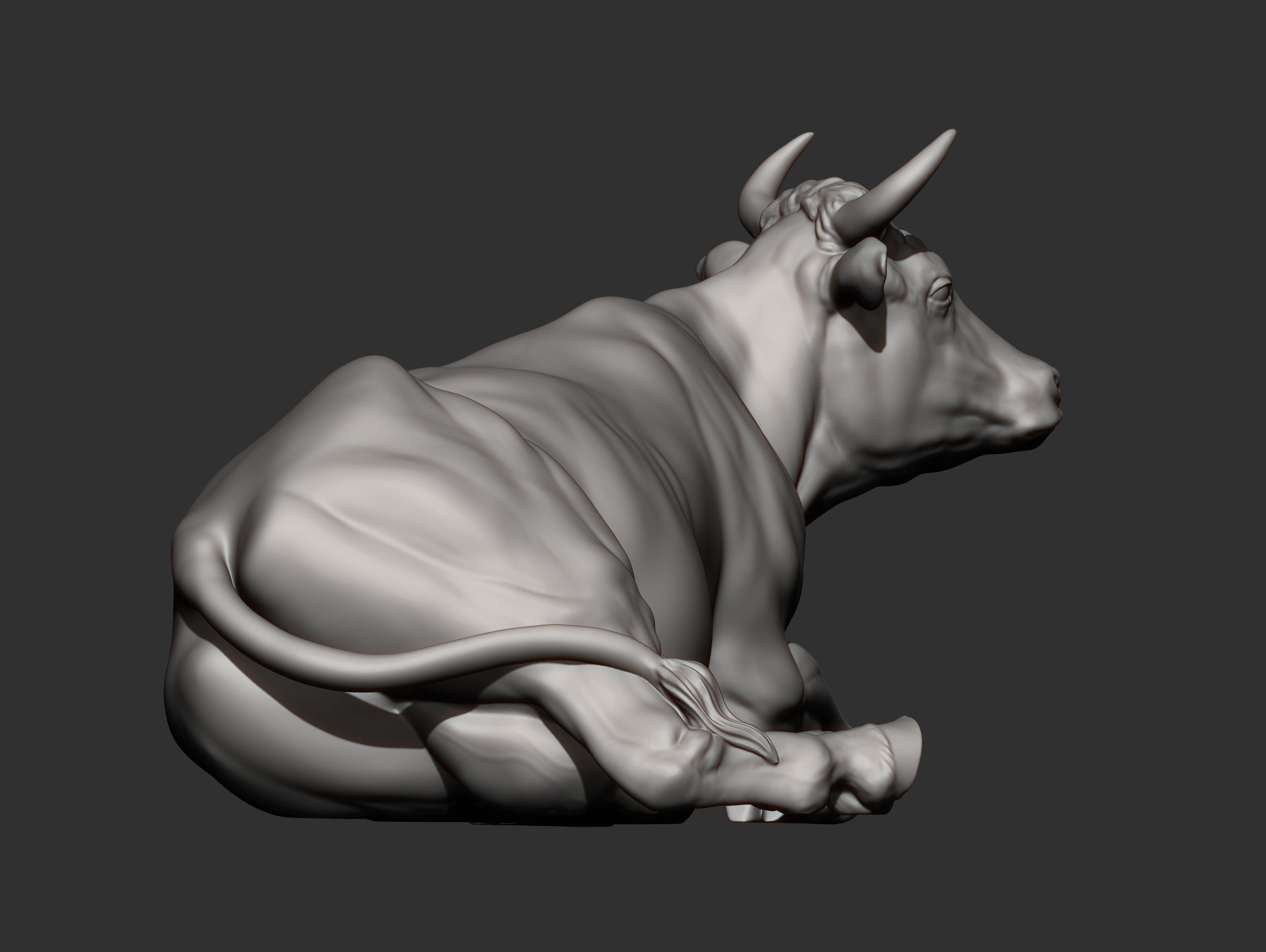Cow lies 3D print model 3D print model_10