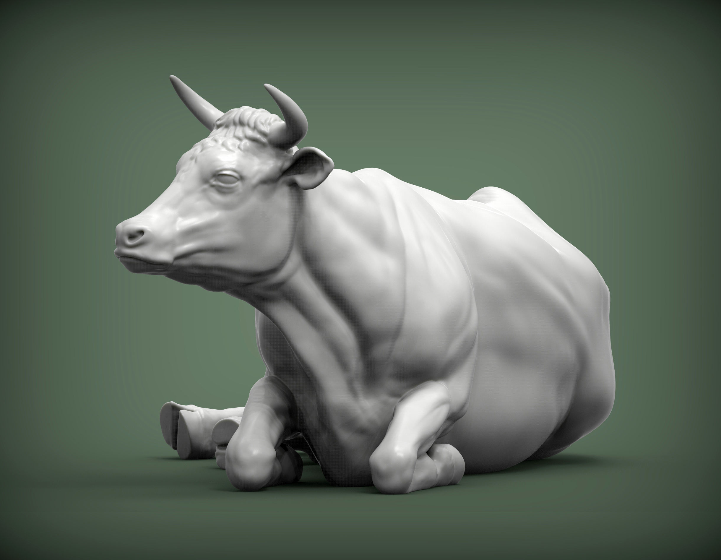 Cow lies 3D print model 3D print model_3