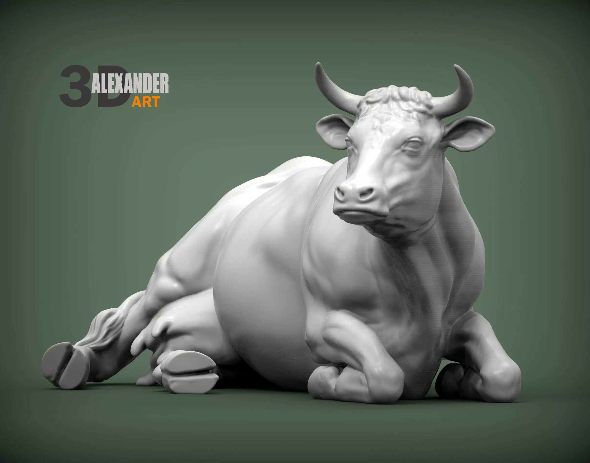 Cow lies 3D print model 3D print model_0