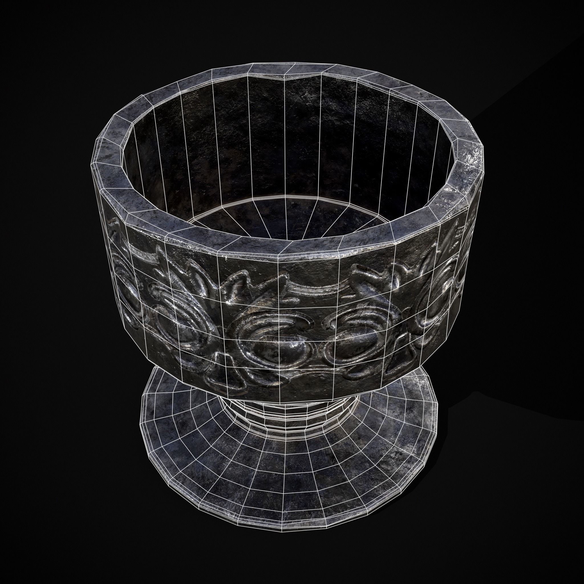 Short Medieval Goblet Low-poly 3D model_14
