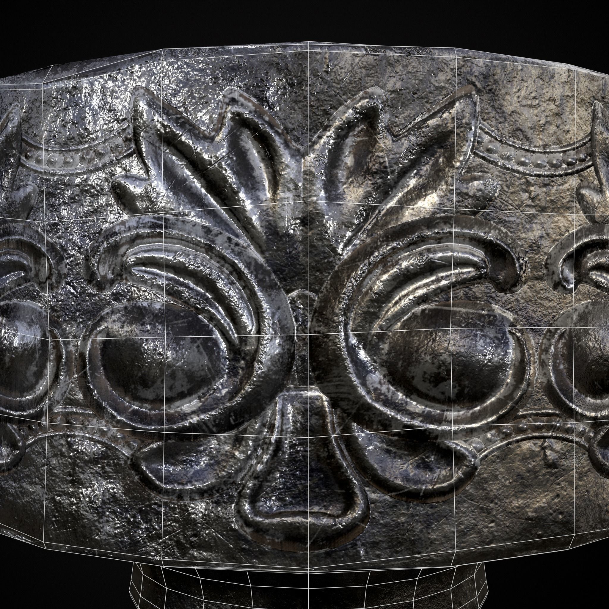 Short Medieval Goblet Low-poly 3D model_18