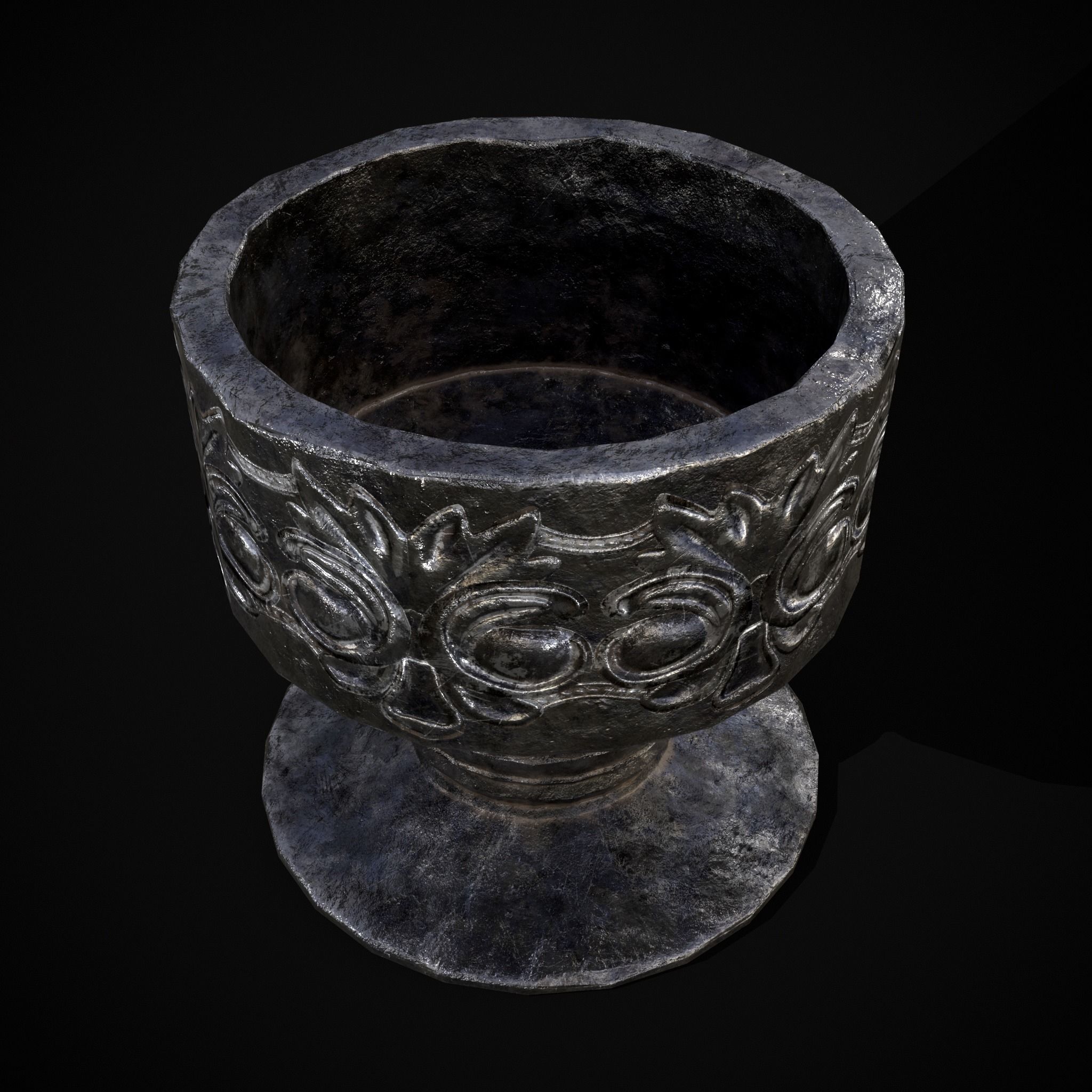Short Medieval Goblet Low-poly 3D model_13