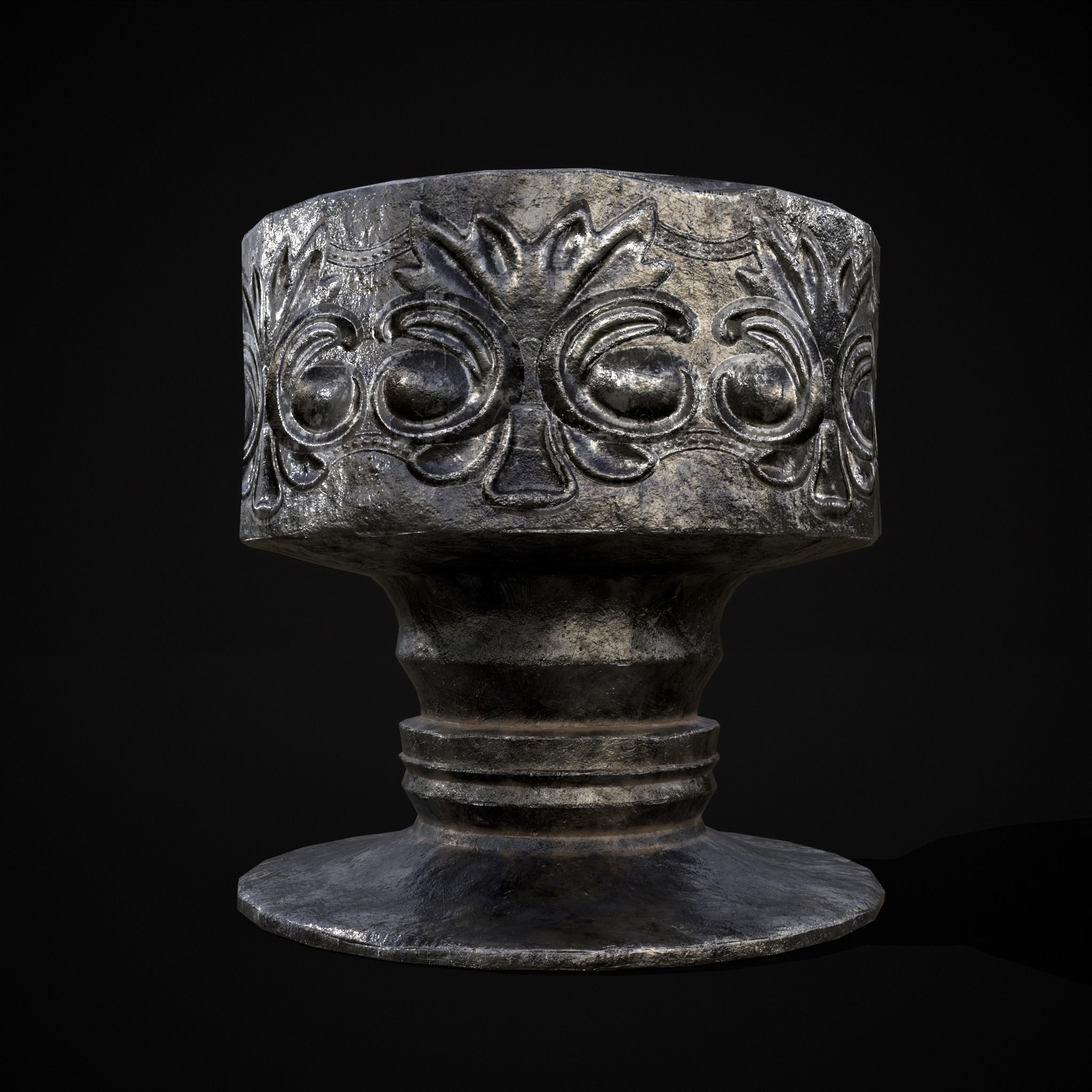 Short Medieval Goblet Low-poly 3D model_15