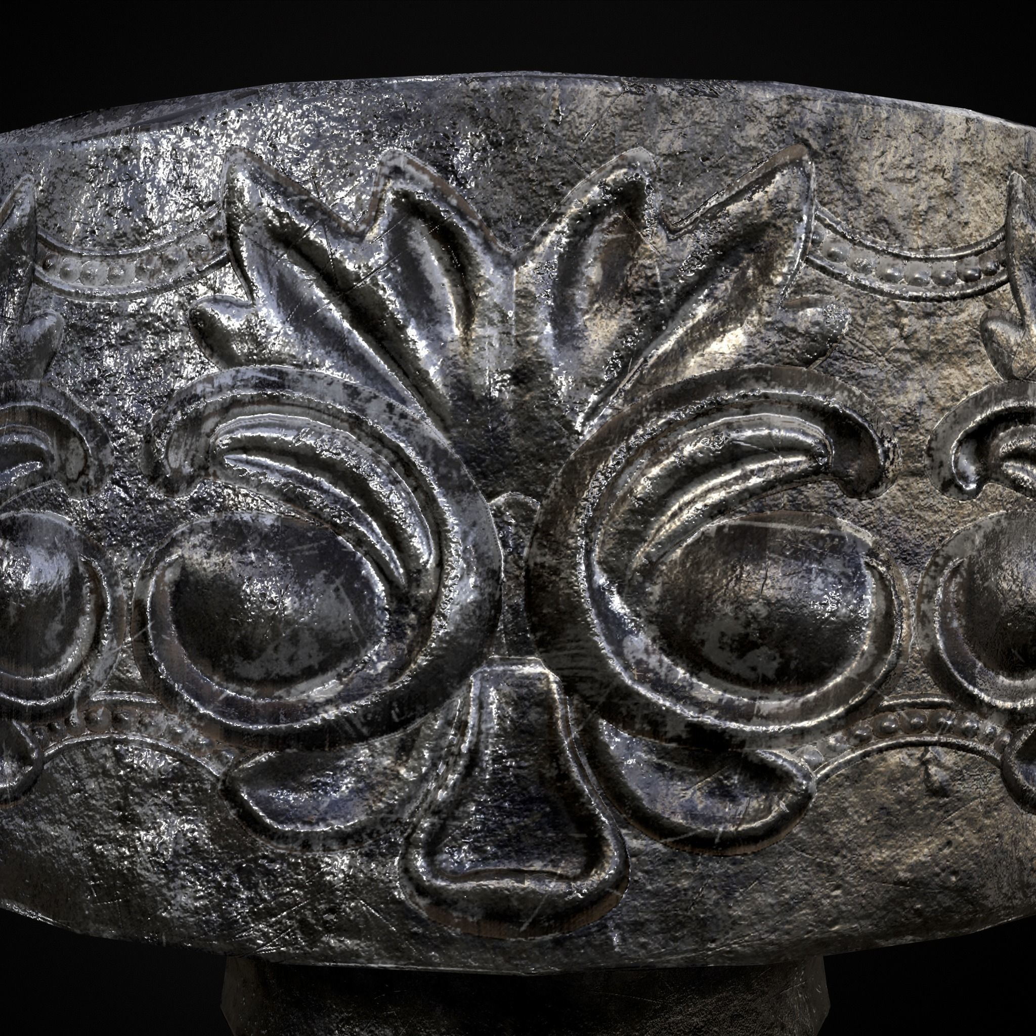 Short Medieval Goblet Low-poly 3D model_17