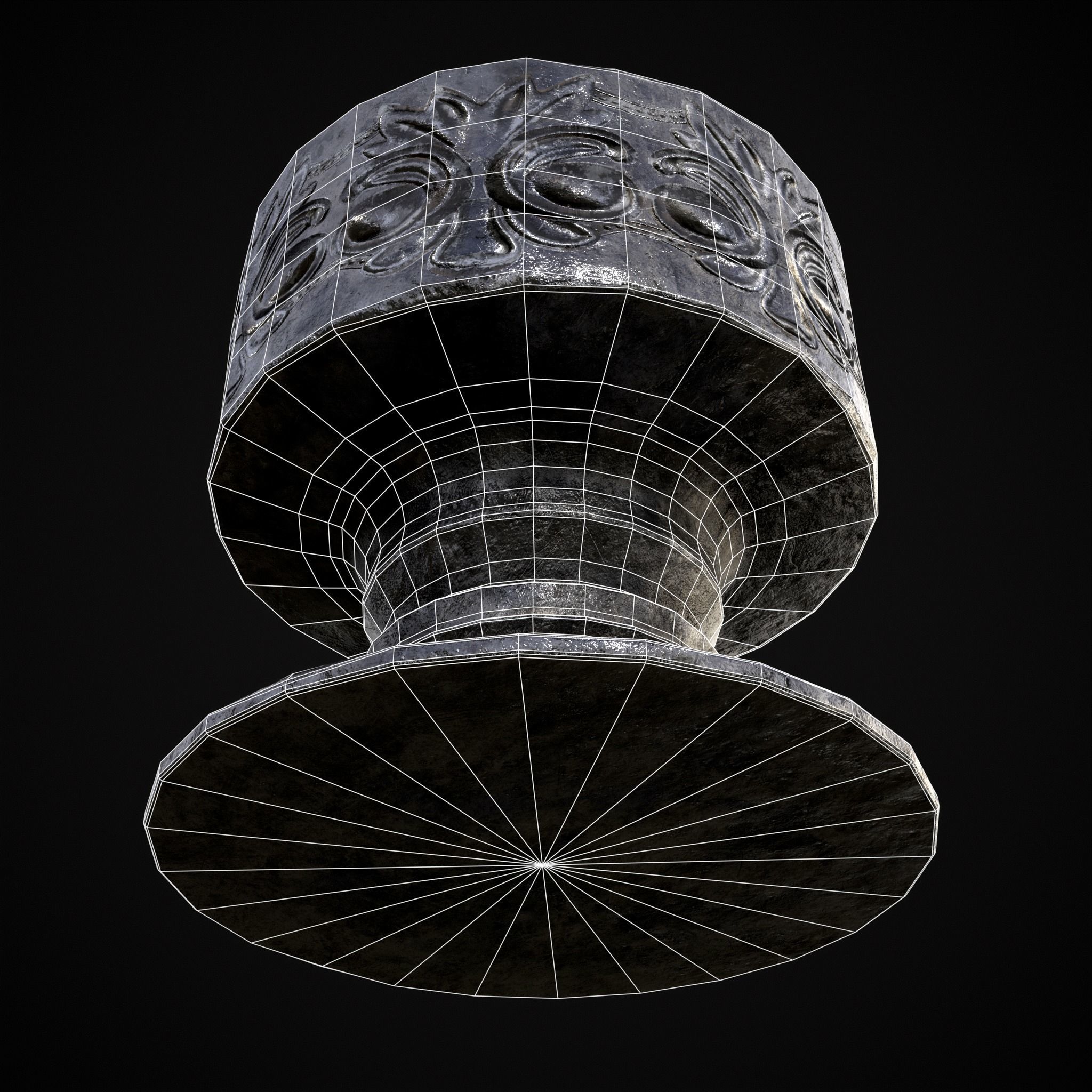 Short Medieval Goblet Low-poly 3D model_20