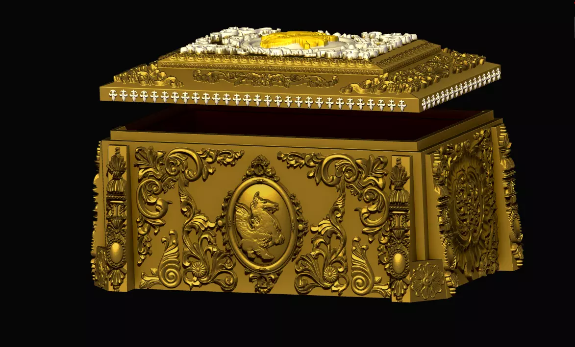 Ornamental deluxe gift storage box 3D print model_0