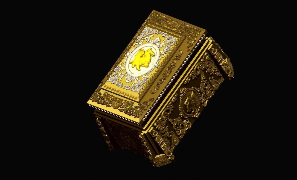 Ornamental deluxe gift storage box 3D print model_4