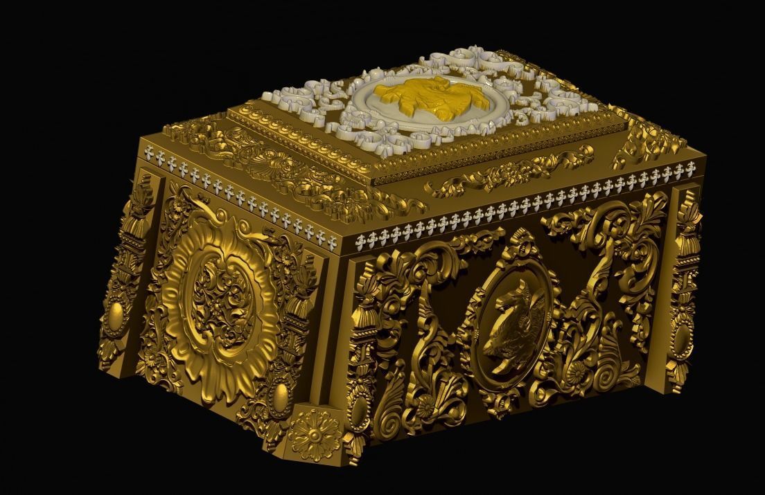 Ornamental deluxe gift storage box 3D print model_2